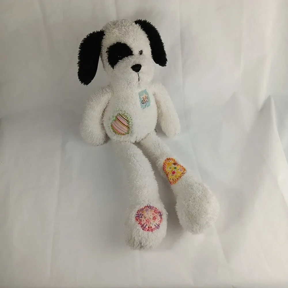 Aurora Plush Dog Puppy Lolly Gagz White w/ Patches Floppy Long Legs Lovey Pup